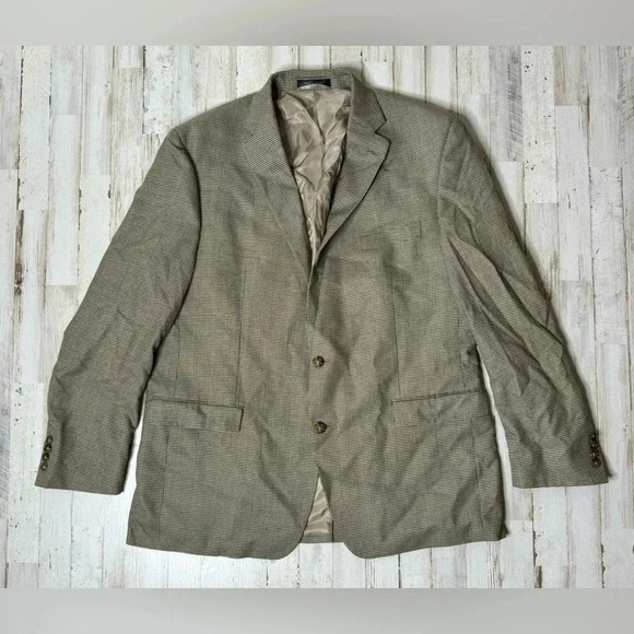 Lauren Ralph Lauren Blazer Jacket Men's 46R Gray Classic Checked - Picture 1 of 11